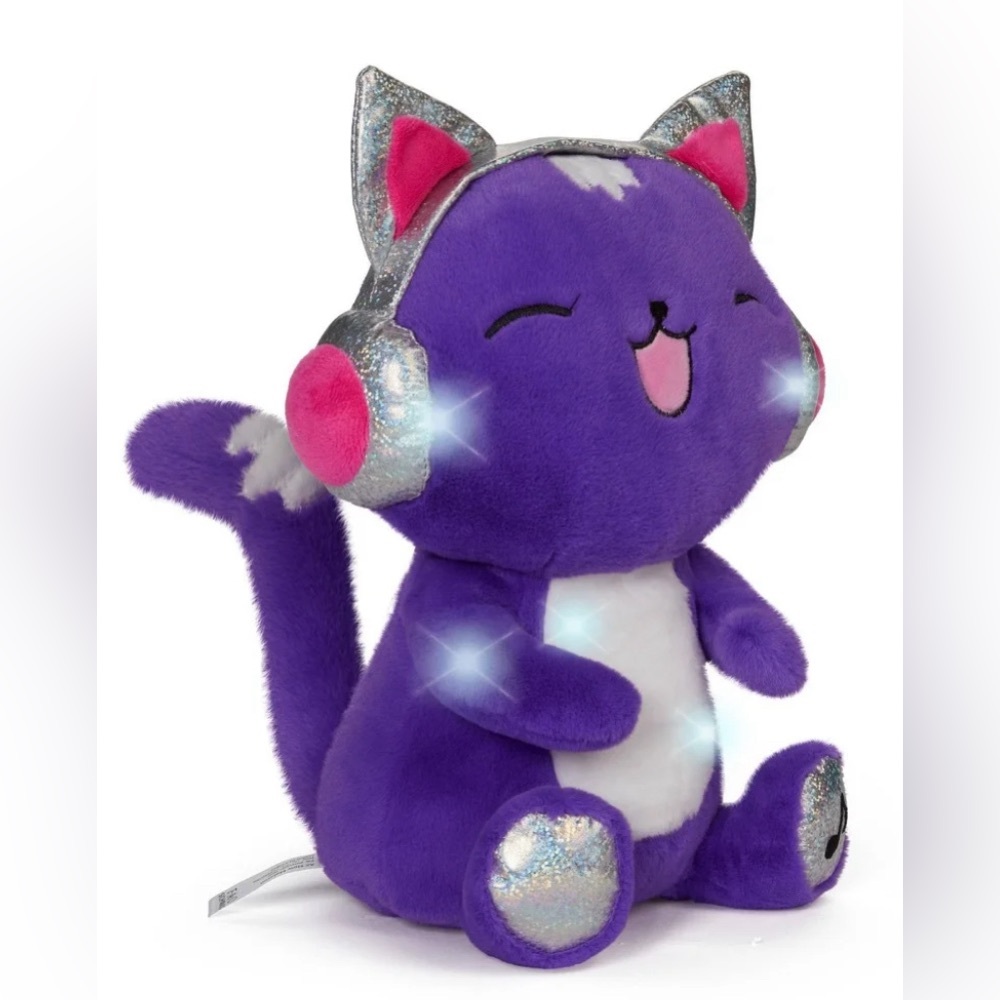 Fao Schwarz Glow Brights Plush with Lights and Sounds DJ Cat - Picture 1 of 8